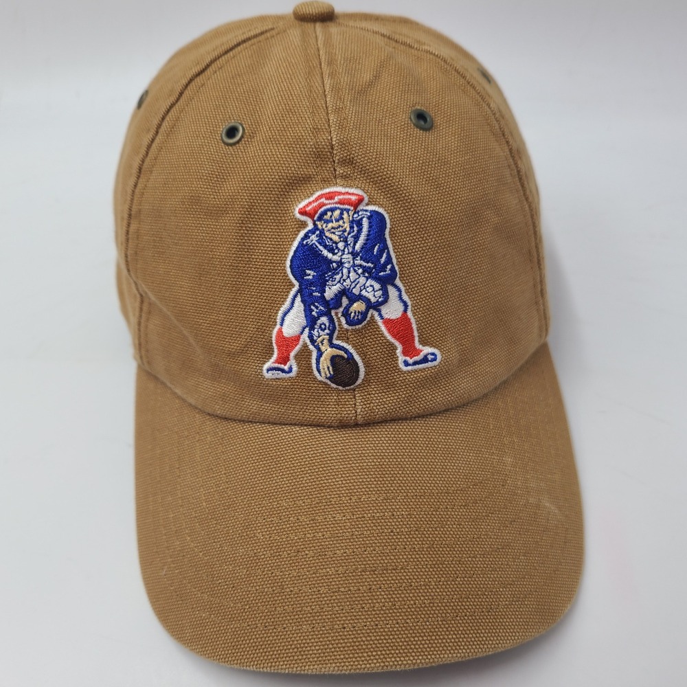 New England‎ Patriots Hat Strapback Carhartt 47 Brand Brown Vintage Retro Logo